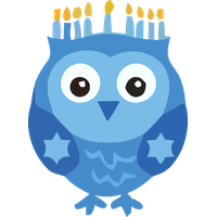 Hanukkah Owl Cartoon Bird Of Prey For Happy Colors