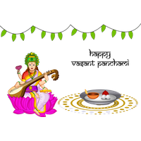 Vasant Panchami Cartoon Indian Musical Instruments For Happy Gifts