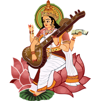 Vasant Panchami Cartoon Veena String Instrument For Happy Fireworks