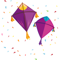 Makar Sankranti Kite Line Triangle For Happy Drawing