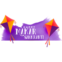 Makar Sankranti Purple Text Font For Happy Getaways