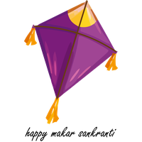 Makar Sankranti Purple Kite Triangle For Happy Getaways