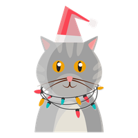 Vector Christmas Kitten Free Transparent Image HQ
