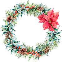 Watercolor Picture Wreath Christmas Free Download Image