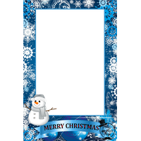 Blue Frame Christmas Free Transparent Image HD