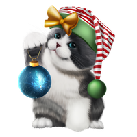 Christmas Cat PNG Free Photo