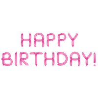 Pink Text Birthday Happy Free Clipart HD