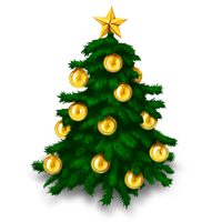 Golden Ornament Fir-Tree Christmas HQ Image Free