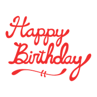 Text Birthday Red PNG Free Photo
