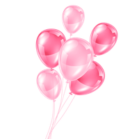 Pink Of Balloons Bunch Free PNG HQ