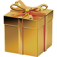 Gift Christmas Gold PNG File HD
