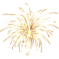 Golden Fireworks Vector PNG File HD
