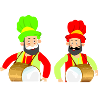 Lohri Cartoon Drum Hand For Happy Decoration