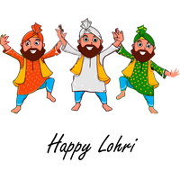 Lohri Cartoon Celebrating Playing With Kids For Happy Holiday