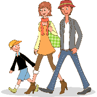 Walking Vector Pic Family PNG File HD