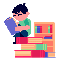 Boy Reading Book PNG Free Photo