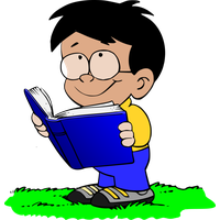 Boy Little Reading Book Free PNG HQ
