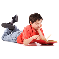 Boy Little Reading Book Free Clipart HQ