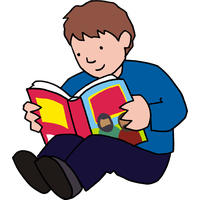 Boy Reading Book Sitting PNG Download Free
