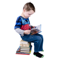Boy Reading Book Sitting Free HD Image
