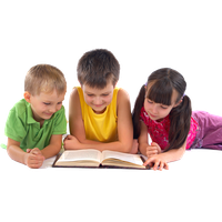 Photos Kids Reading PNG File HD