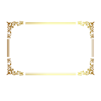 Golden Frame Border Rectangle PNG File HD
