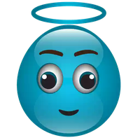 Blue Cute Picture Emoji PNG File HD