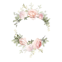 Watercolor Circle Flower Frame PNG File HD