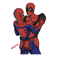Spiderman And Deadpool Free PNG HQ