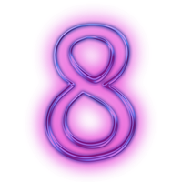 Neon Number PNG File HD