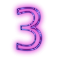 Neon Number Free Download PNG HD