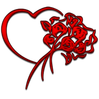 Heart Vector Flower Red Free PNG HQ