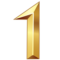 1 Number Gold PNG Image High Quality