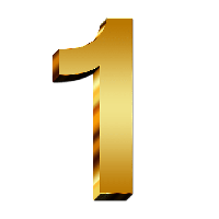1 Photos Number Gold PNG File HD