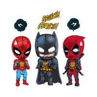 Spiderman And Deadpool PNG Free Photo
