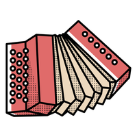 Vector Red Accordion HD Image Free