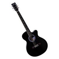 Guitar Acoustic Vector Black PNG Download Free