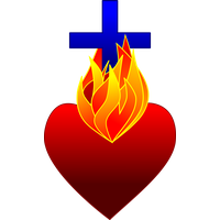 Fire Heart Cross Free Download PNG HD