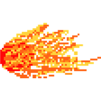 Fireball Pixel PNG Image High Quality