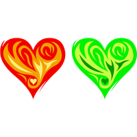 Fire Heart Green Red Free Download PNG HQ