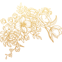 Vector Golden Flowers Free PNG HQ