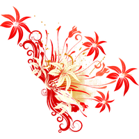 Vector Flower Art Red Free PNG HQ