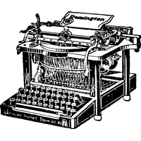 Antique Vector Typewriter Free PNG HQ