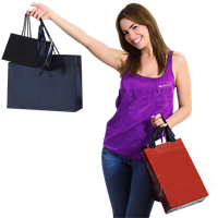 Fashion Shopping Cheerful Bag Holding Girl