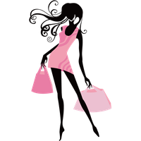 Pink Dress Girl Vector Shopping