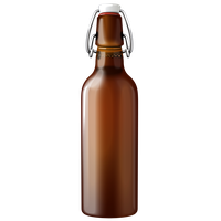 Brown Bottle Empty Glass PNG File HD