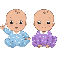 Twin Babies PNG Free Photo