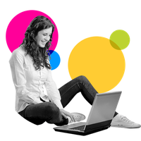 Using Girl Laptop Smiling Free Transparent Image HQ