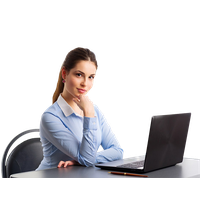 Using Girl Laptop Workplace PNG Free Photo