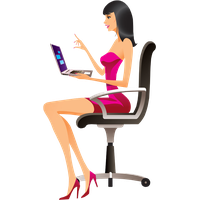 Using Girl Laptop Office Download HD